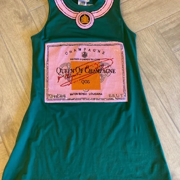 QUEEN OF SPARKLES Queen of Chmpagne Green Dress - Picture 3 of 5